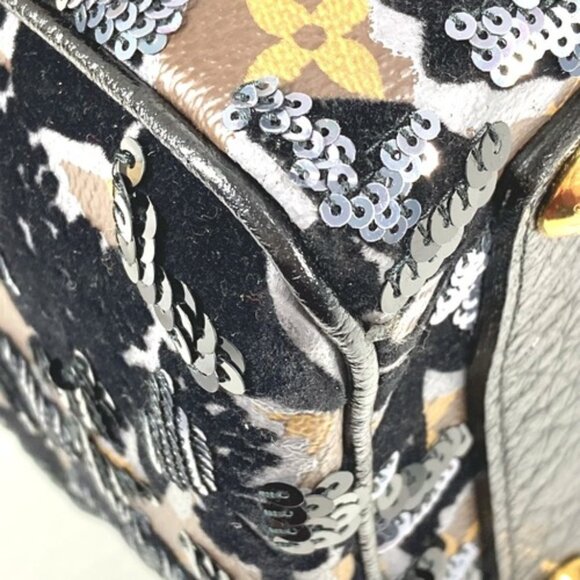LOUIS VUITTON Monogram Fleur de Ge Speedy 30 Boston Bag Sequins Handbag - Picture 7 of 15
